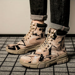 Men's Camo High Top Boots, Various Colors
