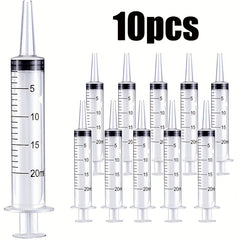 10pcs Large Plastic Syringes with Tip Cap for Scientific Labs