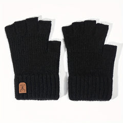 Winter Touch Screen Knitted Half Finger Gloves Men Women