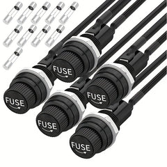 5x20mm Panel Mount Fuse Holder 12V DC 250V AC Screw Cap Fuse Holders