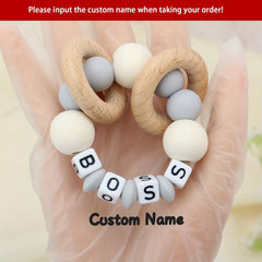 Personalized Name Rattle Toy with Teething Toys