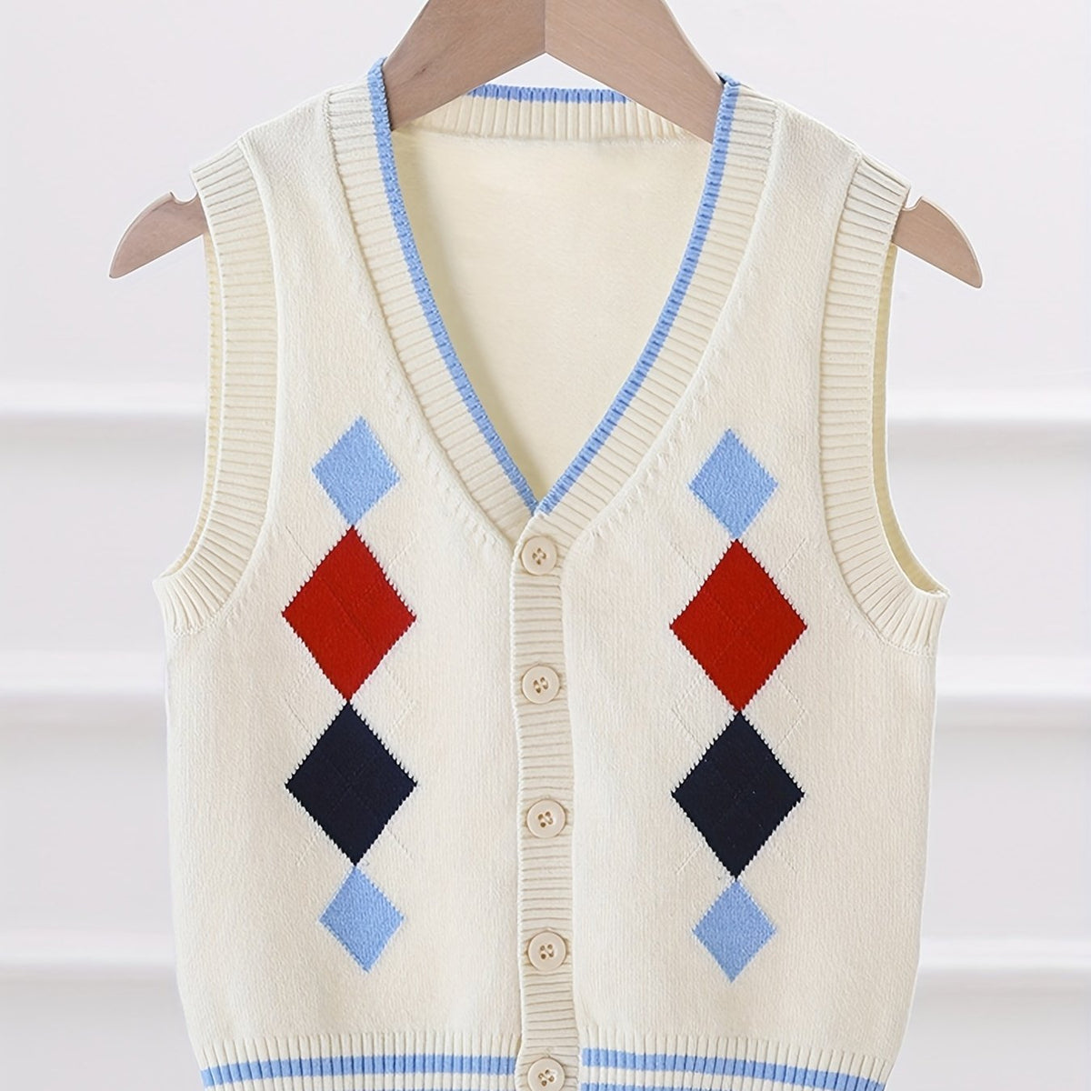 Boys College V Neck Knitted Sleeveless Fitness Sweater Vest