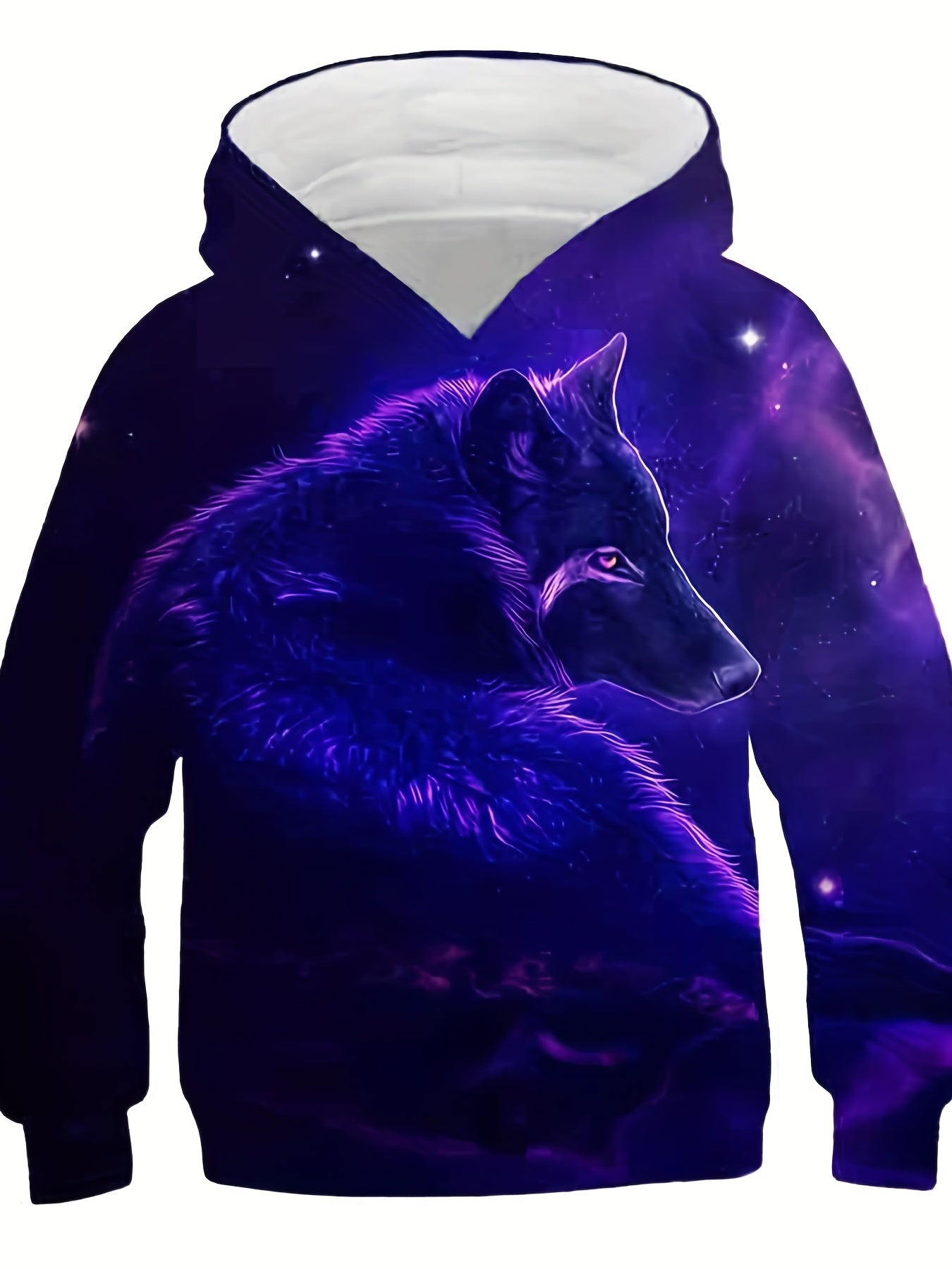 Boy's Mysterious Wolf Graphic Hoodie Casual 3D Print Hooded Sweatshirt