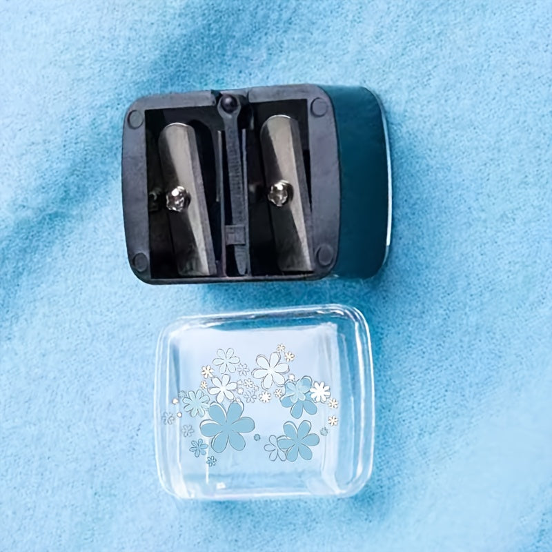 Dual Hole Pencil Sharpener with Flower Design