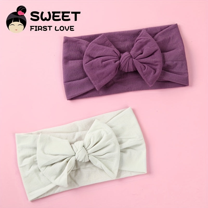 Baby Girls Bowknot Headband Soft Nylon Elastic Hairband Newborn Hair Accessories
