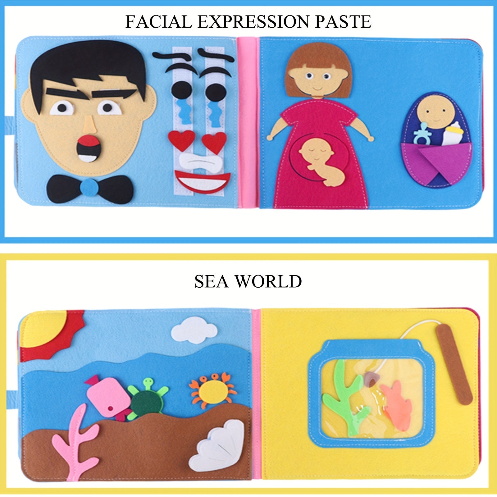 Washable Toddlers Busy Board 3D Baby Cloth Book Early Learning Education Toys