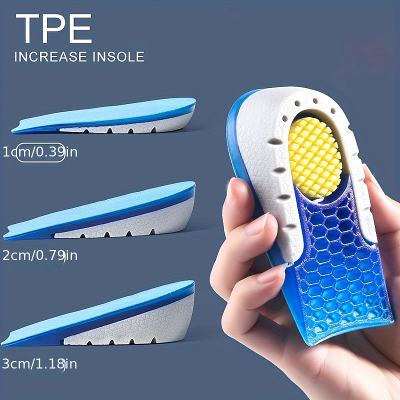 TPE Heightened Insole Height Increase Half Shoes Pad Men Women Silicone Gel
