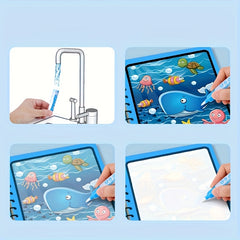 12pcs Magic Water Coloring Books with Water Pens Educational Dood