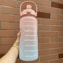 2000ml Gradient Straw Cup for Outdoor Sports and Travel