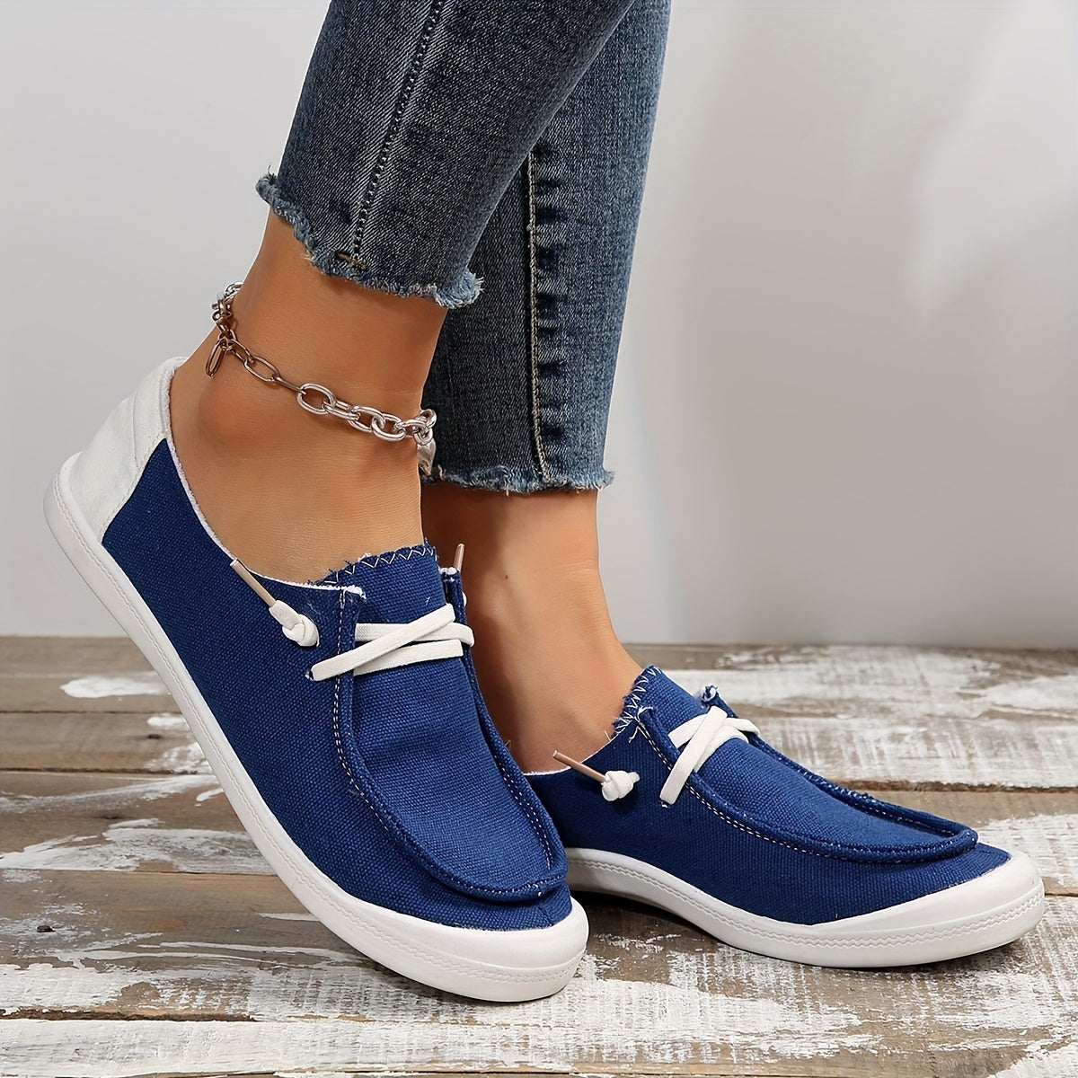 Women's Casual Canvas Lace Up Shoes Lightweight Low Top Walking Shoes