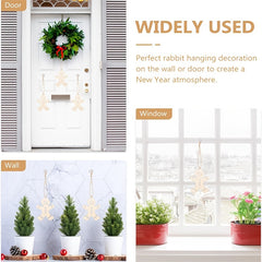 10pcs Wooden Gingerbread Men Decoration with Hemp Rope