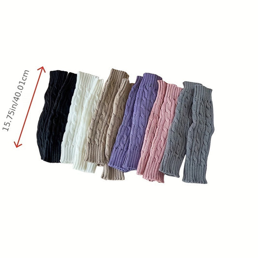 Girls Wool Twist Warm Socks Knitted Leg Warmers