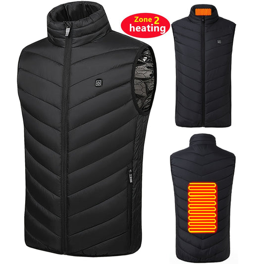 Men's Smart Heating Vest for Winter, 2 Areas, Warm Outdoor Clothing