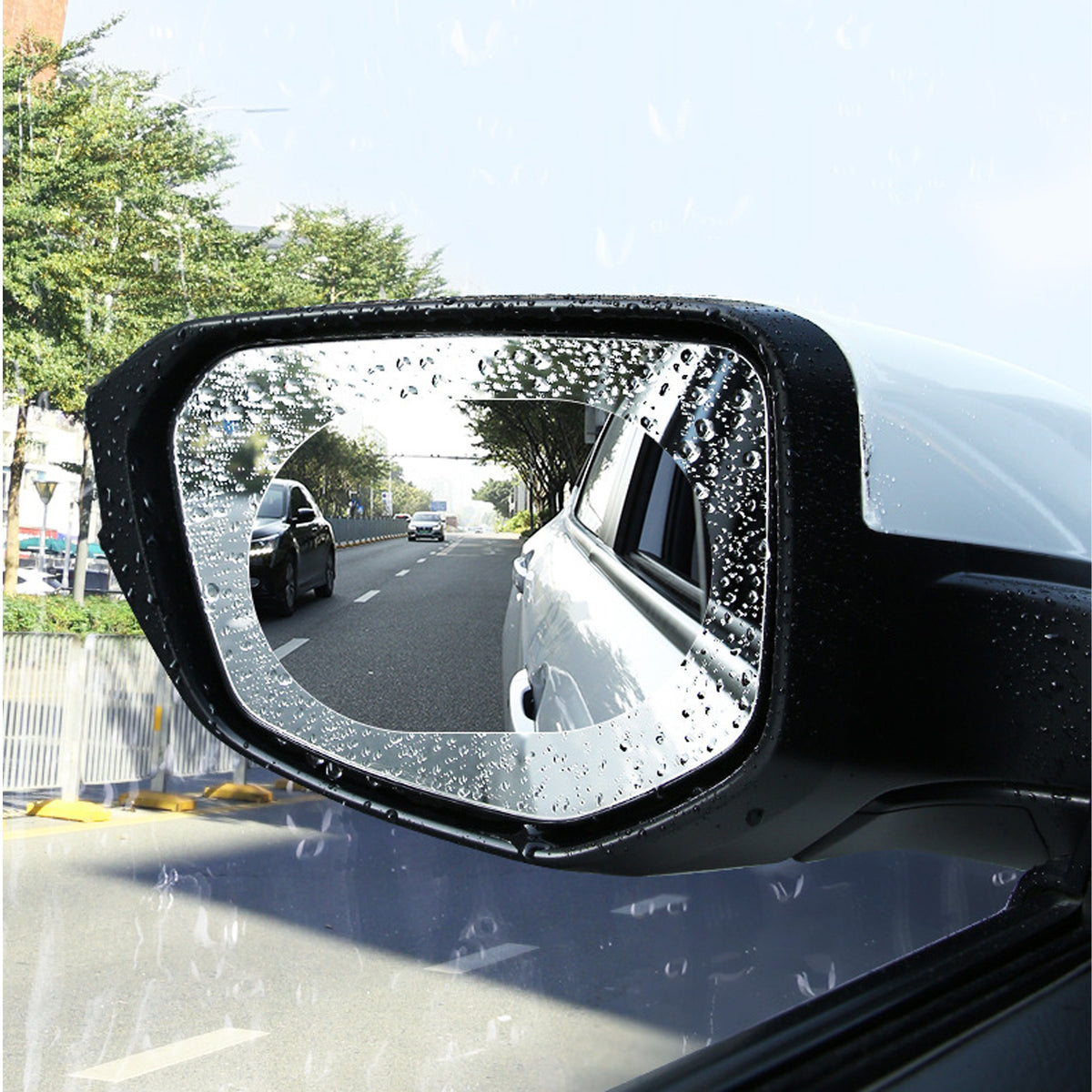 Rainproof Films for Clear and Dry Rearview Mirrors