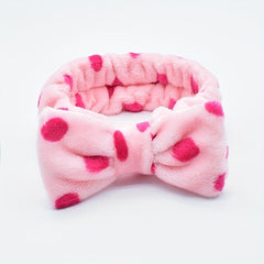Polka Dot Bow Headband for Face Washing Skincare Spa