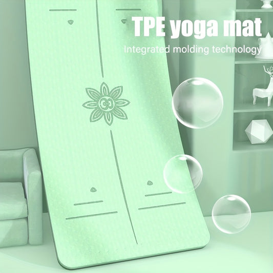 8mm Non-slip TPE Yoga Mat with Body Guide Line 183x72x0.31in