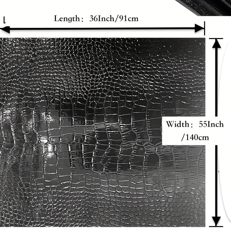1pc PU Leather Fabric Crocodile Pattern Road Leather Fabric 0.91 Meter