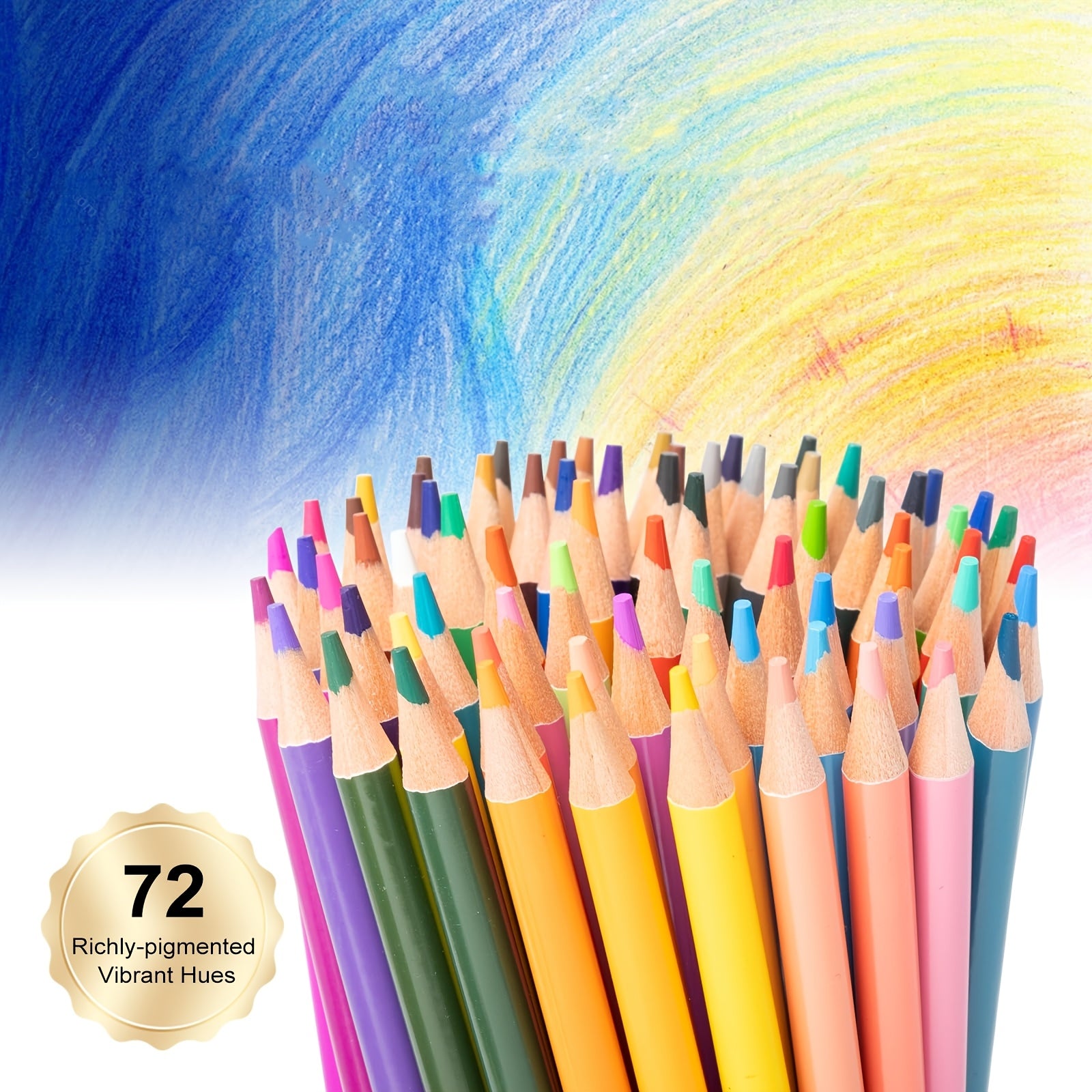 CCFoud 72 Colored Pencils Set with Canvas Wrap