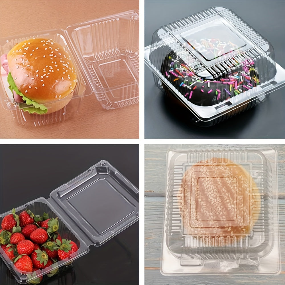 50/100 Clear Plastic Hinged Take Out Containers 5.3x4.7x2.8 Inch