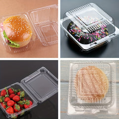 50/100 Clear Plastic Hinged Take Out Containers 5.3x4.7x2.8 Inch