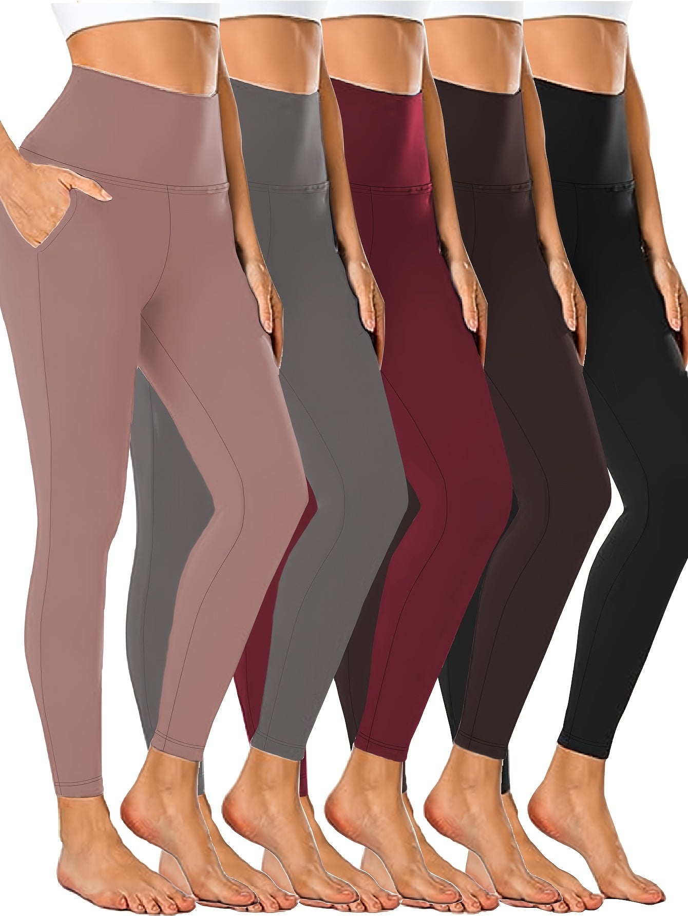 Solid Yoga Pants High Stretch Running Fitness Leggings Women's Activewear