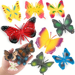 12pcs Colorful Plastic Butterfly Toys for Insect Themed Parties