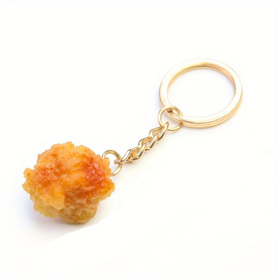 Funny Fried Chicken Keychain Photo Booth Props Key Ring