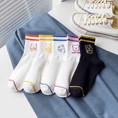 Cute Bear Print Socks for Women