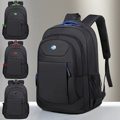 Durable Solid Colour Backpack with Multiple Zippers and Adjustable Straps