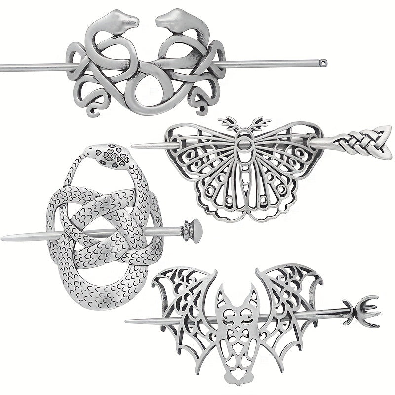Vintage Viking Style Hairpin Tree Of Life Barrette Silvery Hairpin