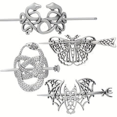 Vintage Viking Style Hairpin Tree Of Life Barrette Silvery Hairpin