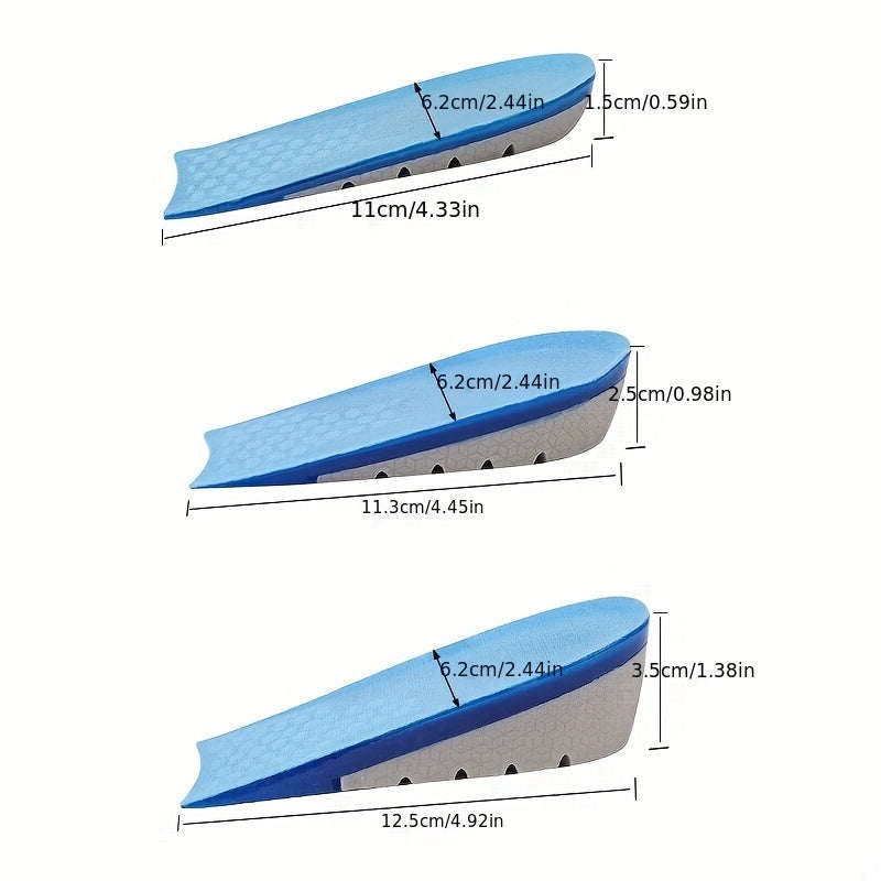 TPE Heightened Insole Height Increase Half Shoes Pad Men Women Silicone Gel