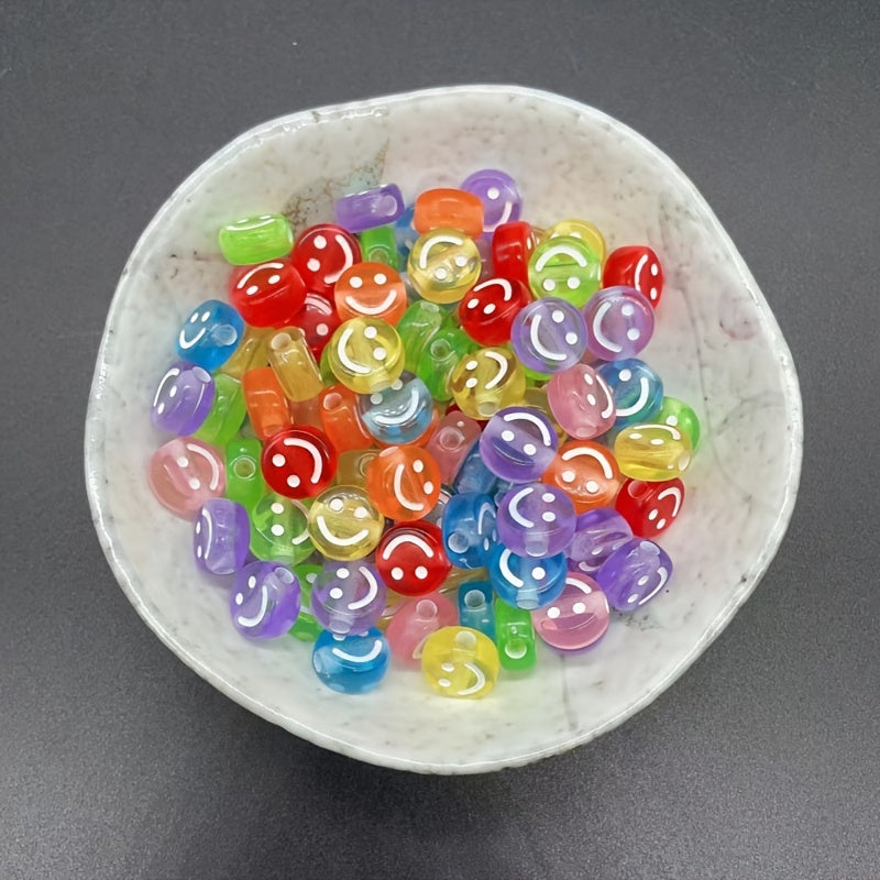 100pcs Colored Round Face Beads Set for Jewelry Making