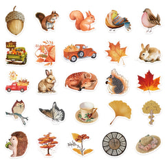 50pcs Autumn Forest Phone Case Graffiti Stickers Waterproof DIY Decoration