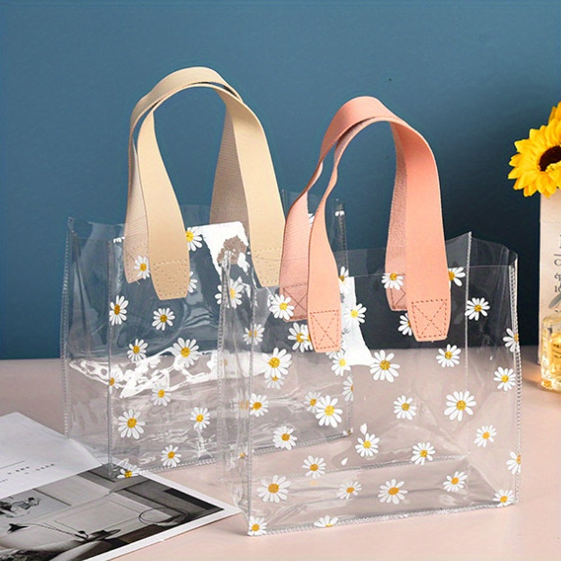 Daisy Transparent PVC Shopping Bag for Weddings and Gifts
