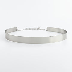 Women's Adjustable Chain Metal Belt Mirror Like Gleam Bold Design