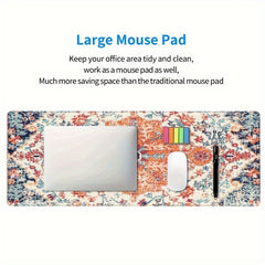 Large Boho Floral Mouse Pad for Gaming and Office Use