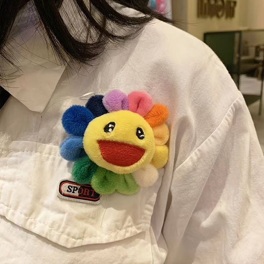 Cute Sunflower Brooch for Kids Clothing Hats and Bags