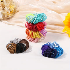 100pcs Elastic Hair Ties for Girls - Perfect Gift for Parties & Daily Life