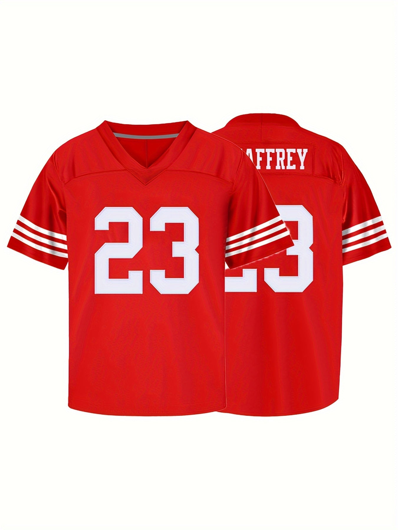 Boys Red 23 Rugby Jersey Breathable Athletic American Football Shirt