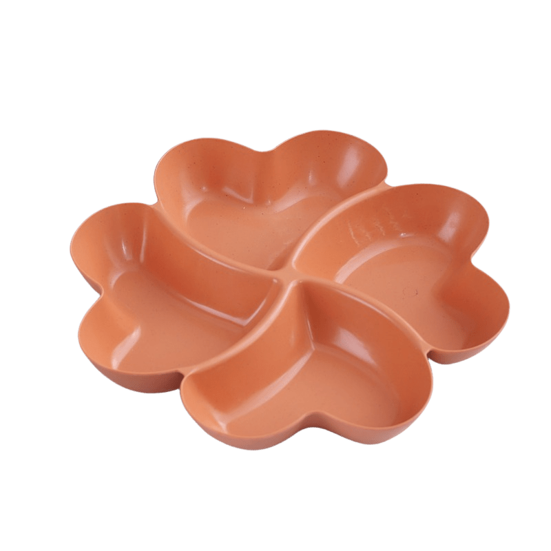 4 Compartment Heart Shaped Serving Dish Tray Unbreakable Chip & Dip Platter