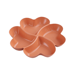 4 Compartment Heart Shaped Serving Dish Tray Unbreakable Chip & Dip Platter