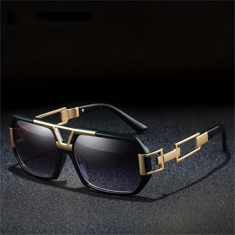 Men's Square Sunglasses Large Frame UV Protection Eyewear