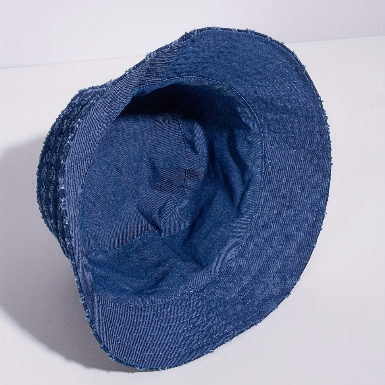 Ripped Denim Bucket Hat Unisex Fisherman Cap Women Men