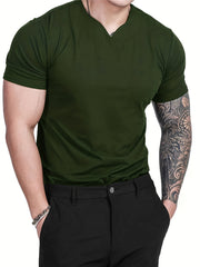 Men's Retro Short Sleeve V-Neck for Outdoor Summer Leisure