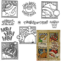 Christmas Santa Photo Frame Clear Stamps for Card Making DIY Scrapbooking