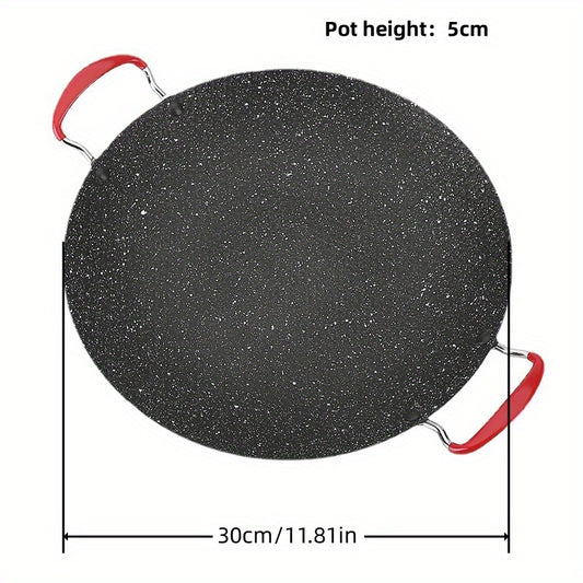 Non Stick BBQ Grill Pan Round Griddle Pan with Anti Scalding Handle