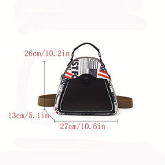 Casual Flap & Letter Pattern Backpack Travel Daypack