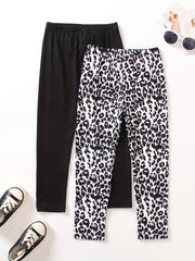 Girl's High Waisted Leopard Legging Set