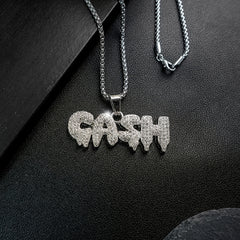 Punk Hip Hop Silver Rhinestone Letter Necklace